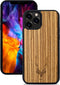 Kudu iPhone 12 Pro Max hoesje case - Houten backcover - Handgemaakt en afgewerkt met duurzaam TPU - Zebrano - Zwart