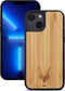 Kudu iPhone 13 hoesje case - Houten backcover - Geschikt voor opladen met magnetische ring - Handgemaakt en afgewerkt met duurzaam TPU - Bamboe - Zwart