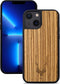 Kudu iPhone 13 hoesje case - Houten backcover - Geschikt voor opladen met magnetische ring - Handgemaakt en afgewerkt met duurzaam TPU - Zebrano - Zwart