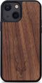 Kudu iPhone 13 MINI hoesje case - Houten backcover - Geschikt voor opladen met magnetische ring - Handgemaakt en afgewerkt met duurzaam TPU - Walnoot - Zwart