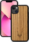 Kudu iPhone 13 MINI hoesje case - Houten backcover - Handgemaakt en afgewerkt met duurzaam TPU - Zebrano - Zwart