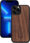 Kudu iPhone 13 Pro Max hoesje case - Houten backcover - Handgemaakt en afgewerkt met duurzaam TPU - Walnoot - Zwart