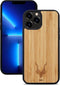 Kudu iPhone 13 Pro Max hoesje case - Houten backcover - Handgemaakt en afgewerkt met duurzaam TPU - Bamboe - Zwart