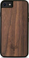 Kudu iPhone 7/8 hoesje case - Houten backcover - Handgemaakt en afgewerkt met duurzaam TPU - Walnoot - Zwart