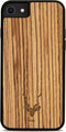 Kudu iPhone 7/8 hoesje case - Houten backcover - Handgemaakt en afgewerkt met duurzaam TPU - Zebrano - Zwart