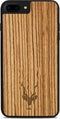 Kudu iPhone 7/8 hoesje case - Houten backcover - Handgemaakt en afgewerkt met duurzaam TPU - Zebrano - Zwart