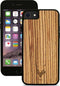 Kudu iPhone 7/8 hoesje case - Houten backcover - Handgemaakt en afgewerkt met duurzaam TPU - Zebrano - Zwart
