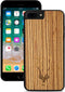 Kudu iPhone 7/8 hoesje case - Houten backcover - Handgemaakt en afgewerkt met duurzaam TPU - Zebrano - Zwart