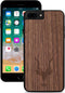 Kudu iPhone 7/8 Plus hoesje case - Houten backcover - Handgemaakt en afgewerkt met duurzaam TPU - Walnoot - Zwart