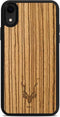 Kudu iPhone Xr hoesje case - Houten backcover - Handgemaakt en afgewerkt met duurzaam TPU - Zebrano - Zwart