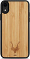 Kudu iPhone Xr hoesje case - Houten backcover - Handgemaakt en afgewerkt met duurzaam TPU - Bamboe - Zwart