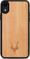 Kudu iPhone Xr hoesje case - Houten backcover - Handgemaakt en afgewerkt met duurzaam TPU - Bamboe - Zwart