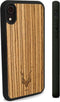 Kudu iPhone Xr hoesje case - Houten backcover - Handgemaakt en afgewerkt met duurzaam TPU - Zebrano - Zwart