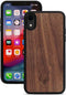 Kudu iPhone Xr hoesje case - Houten backcover - Handgemaakt en afgewerkt met duurzaam TPU - Walnoot - Zwart