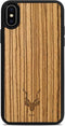 Kudu iPhone Xs Max hoesje case - Houten backcover - Handgemaakt en afgewerkt met duurzaam TPU - Zebrano - Zwart