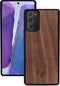 Kudu Samsung Galaxy Note 20 hoesje case - Houten backcover - Handgemaakt en afgewerkt met duurzaam TPU - Walnoot - Zwart