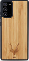 Kudu Samsung Galaxy Note 20 hoesje case - Houten backcover - Handgemaakt en afgewerkt met duurzaam TPU - Bamboe - Zwart