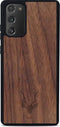 Kudu Samsung Galaxy Note 20 hoesje case - Houten backcover - Handgemaakt en afgewerkt met duurzaam TPU - Walnoot - Zwart