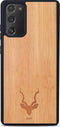 Kudu Samsung Galaxy Note 20 hoesje case - Houten backcover - Handgemaakt en afgewerkt met duurzaam TPU - Bamboe - Zwart