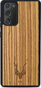 Kudu Samsung Galaxy Note 20 hoesje case - Houten backcover - Handgemaakt en afgewerkt met duurzaam TPU - Zebrano - Zwart