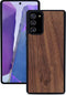 Kudu Samsung Galaxy Note 20 hoesje case - Houten backcover - Handgemaakt en afgewerkt met duurzaam TPU - Walnoot - Zwart