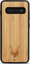 Kudu Samsung Galaxy S10 hoesje case - Houten backcover - Handgemaakt en afgewerkt met duurzaam TPU - Bamboe - Zwart