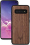 Kudu Samsung Galaxy S10 hoesje case - Houten backcover - Handgemaakt en afgewerkt met duurzaam TPU - Walnoot - Zwart