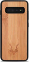 Kudu Samsung Galaxy S10 hoesje case - Houten backcover - Handgemaakt en afgewerkt met duurzaam TPU - Bamboe - Zwart