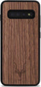 Kudu Samsung Galaxy S10 Plus hoesje case - Houten backcover - Handgemaakt en afgewerkt met duurzaam TPU - Walnoot - Zwart