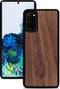 Kudu Samsung Galaxy S20 hoesje case - Houten backcover - Handgemaakt en afgewerkt met duurzaam TPU - Walnoot - Zwart