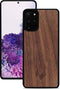 Kudu Samsung Galaxy S20 Plus hoesje case - Houten backcover - Handgemaakt en afgewerkt met duurzaam TPU - Walnoot - Zwart