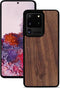 Kudu Samsung Galaxy S20 Ultra hoesje case - Houten backcover - Handgemaakt en afgewerkt met duurzaam TPU - Walnoot - Zwart