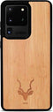 Kudu Samsung Galaxy S20 Ultra hoesje case - Houten backcover - Handgemaakt en afgewerkt met duurzaam TPU - Bamboe - Zwart