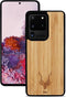 Kudu Samsung Galaxy S20 Ultra hoesje case - Houten backcover - Handgemaakt en afgewerkt met duurzaam TPU - Bamboe - Zwart