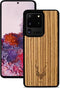 Kudu Samsung Galaxy S20 Ultra hoesje case - Houten backcover - Handgemaakt en afgewerkt met duurzaam TPU - Zebrano - Zwart