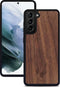 Kudu Samsung Galaxy S21 hoesje case - Houten backcover - Handgemaakt en afgewerkt met duurzaam TPU - Walnoot - Zwart