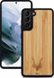 Kudu Samsung Galaxy S21 hoesje case - Houten backcover - Handgemaakt en afgewerkt met duurzaam TPU - Bamboe - Zwart