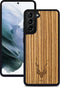 Kudu Samsung Galaxy S21 hoesje case - Houten backcover - Handgemaakt en afgewerkt met duurzaam TPU - Zebrano - Zwart