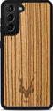 Kudu Samsung Galaxy S21 Plus hoesje case - Houten backcover - Handgemaakt en afgewerkt met duurzaam TPU - Zebrano - Zwart