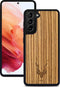 Kudu Samsung Galaxy S21 Plus hoesje case - Houten backcover - Handgemaakt en afgewerkt met duurzaam TPU - Zebrano - Zwart