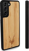 Kudu Samsung Galaxy S21 Plus hoesje case - Houten backcover - Handgemaakt en afgewerkt met duurzaam TPU - Bamboe - Zwart