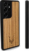 Kudu Samsung Galaxy S21 Ultra hoesje case - Houten backcover - Handgemaakt en afgewerkt met duurzaam TPU - Zebrano - Zwart
