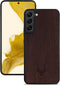 Kudu Samsung Galaxy S22 hoesje case - Houten backcover - Handgemaakt en afgewerkt met duurzaam TPU - Walnoot - Zwart