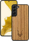 Kudu Samsung Galaxy S22 hoesje case - Houten backcover - Handgemaakt en afgewerkt met duurzaam TPU - Zebrano - Zwart