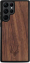 Kudu Samsung Galaxy S22 Ultra hoesje case - Houten backcover - Handgemaakt en afgewerkt met duurzaam TPU - Walnoot - Zwart