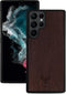 Kudu Samsung Galaxy S22 Ultra hoesje case - Houten backcover - Handgemaakt en afgewerkt met duurzaam TPU - Walnoot - Zwart