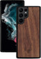Kudu Samsung Galaxy S22 Ultra hoesje case - Houten backcover - Handgemaakt en afgewerkt met duurzaam TPU - Walnoot - Zwart