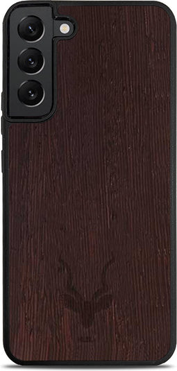 Kudu Samsung Galaxy S23 hoesje case - Houten backcover - Handgemaakt en afgewerkt met duurzaam TPU - Walnoot - Zwart