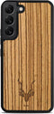 Kudu Samsung Galaxy S23 Plus hoesje case - Houten backcover - Handgemaakt en afgewerkt met duurzaam TPU - Zebrano - Zwart