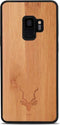 Kudu Samsung Galaxy S9 hoesje case - Houten backcover - Handgemaakt en afgewerkt met duurzaam TPU - Bamboe - Zwart